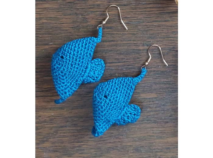 Boucles d'oreille Poissons Bleus