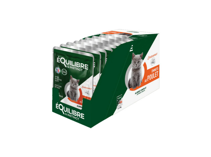 Équilibre & Instinct Chaton, Émincés au poulet - 12 x 85g