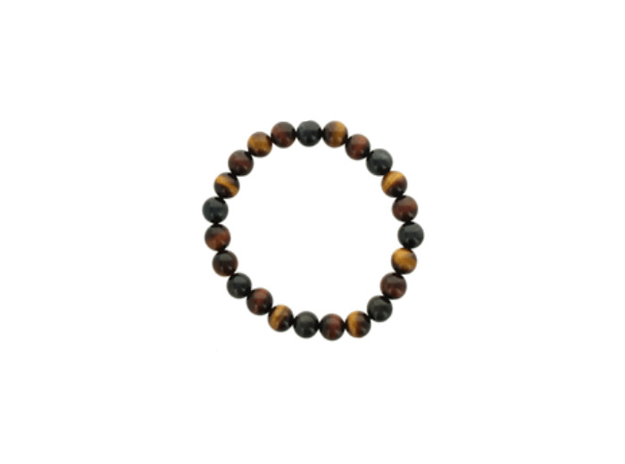 Bracelet en œil de tigre, taureau, faucon (Triple protection) 8 mm