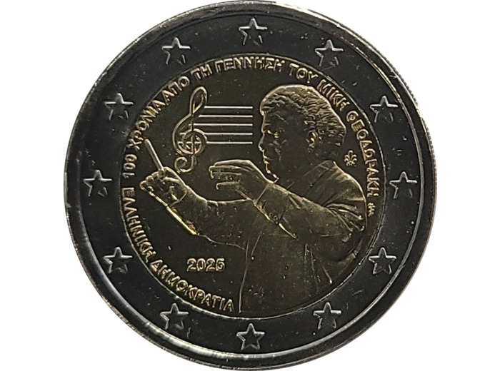 GRECE 2025 2 EURO MIKIS THEODORAK UNC