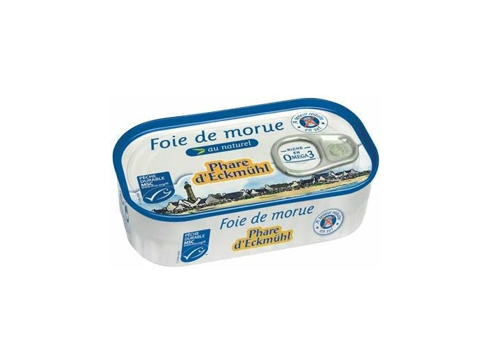 FOIE DE MORUE AU NATUREL HYPOSODE 121G Phare d Eckmühl