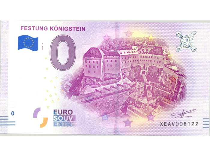 ALLEMAGNE 2018-1 FESTUNG KONIGSTEIN BILLET SOUVENIR 0 EURO TOURISTIQUE NEUF