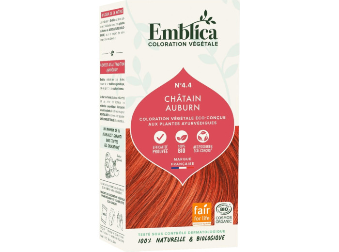 Coloration vegetale chatain auburn 100g Emblica