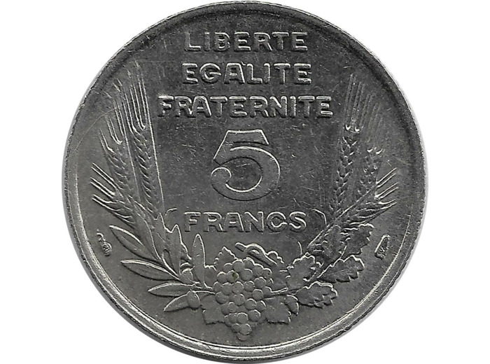 FRANCE 5 FRANCS BAZOR 1933 L . BAZOR espace SUP-