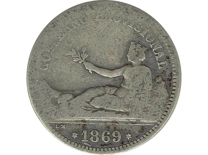 ESPAGNE 1 PESETA 1869 SNM TB-
