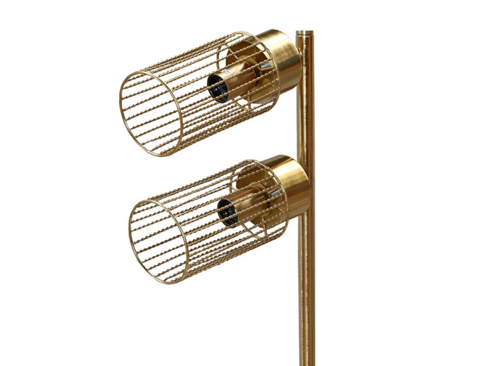Lampadaire doré à 2 spots 42x132cm