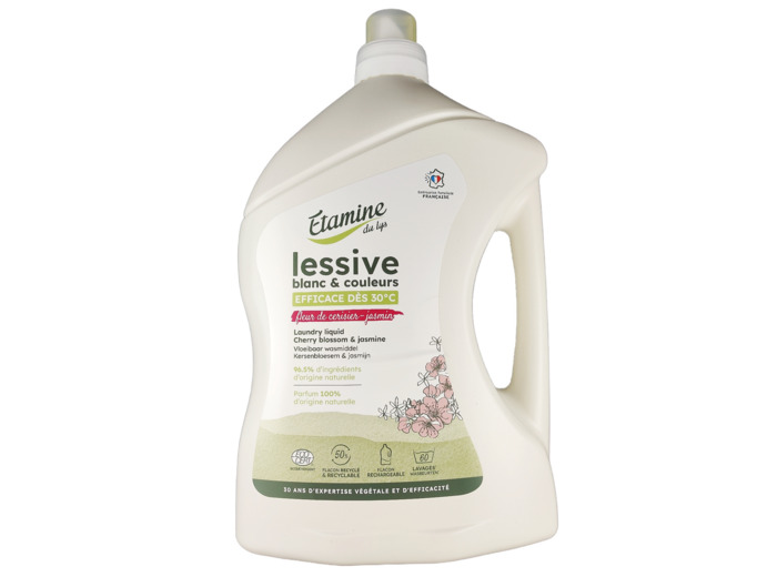 Lessive Blanc Couleurs Fleur de Ceriser et Jasmin 3L