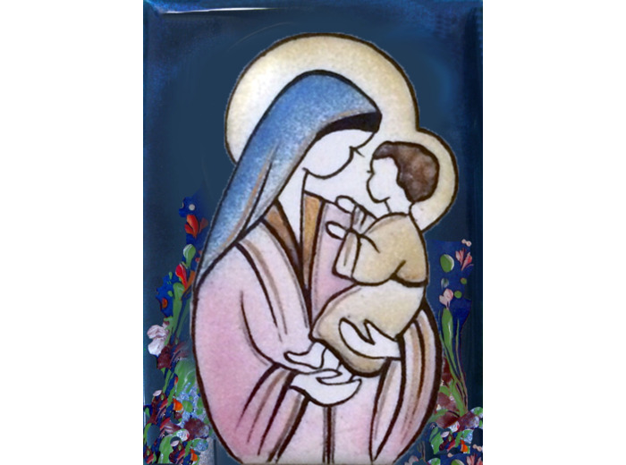 Vierge de Notre Dame resse 9,6X6,8cm - EMAUX DU LIBAN