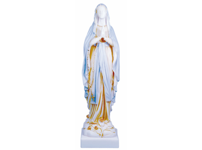 ND de Lourdes - Statue en albâtre 42cm -Couleur
