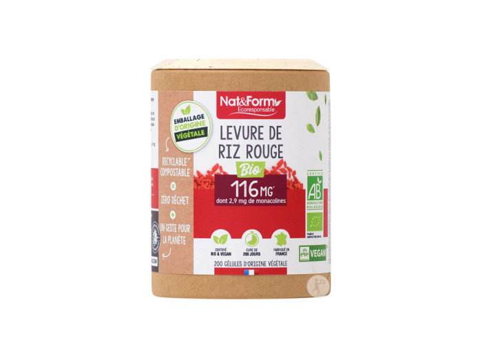 Levure de riz rouge bio 200 gélules