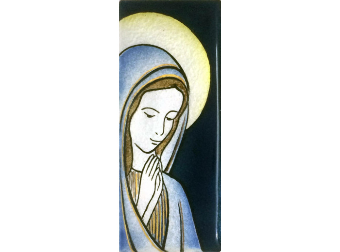 Vierge orante bleu 12X5cm - EMAUX DU LIBAN