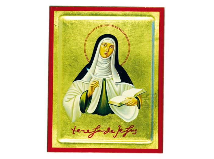 Icône dorée incurvée 14*18cm - SAINTE THERESE