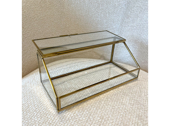 Boîte en verre doré 9x12x25cm