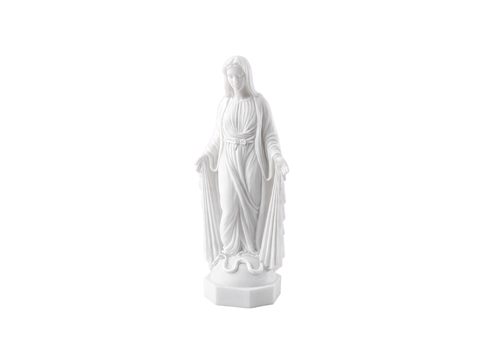 Vierge Miraculeuse avec rayons - Statue en albâtre 12 cm - Blanche