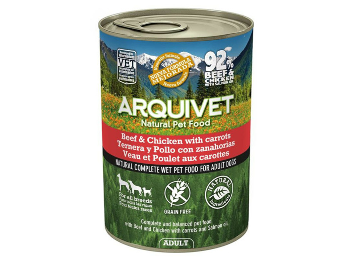 Veau et Poulet aux carottes et huile de Saumon, pour chien adulte - 400g