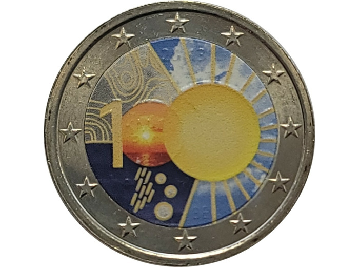 BELGIQUE 2013 2 EURO COLORISEE 100 ANS METEOROLOGIE SUP