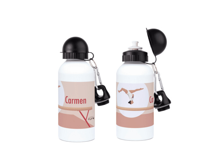 Gourde aluminium gymnastique "La poutre" - Personnalisable