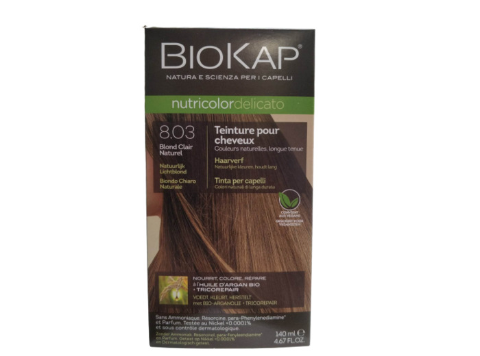 Coloration Nutricolor Delicato 8.03-Blond Clair Naturel-140ml-Biokap