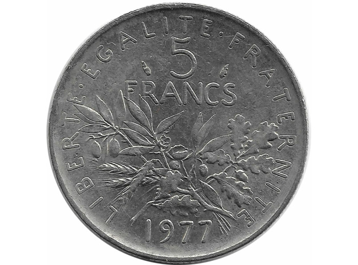 FRANCE 5 FRANCS ROTY 1977 TTB+