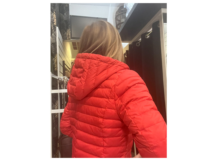 Doudoune textile réversible rouge