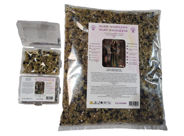 Encens en Grains Marie Madeleine - Boite transparente de 50gr