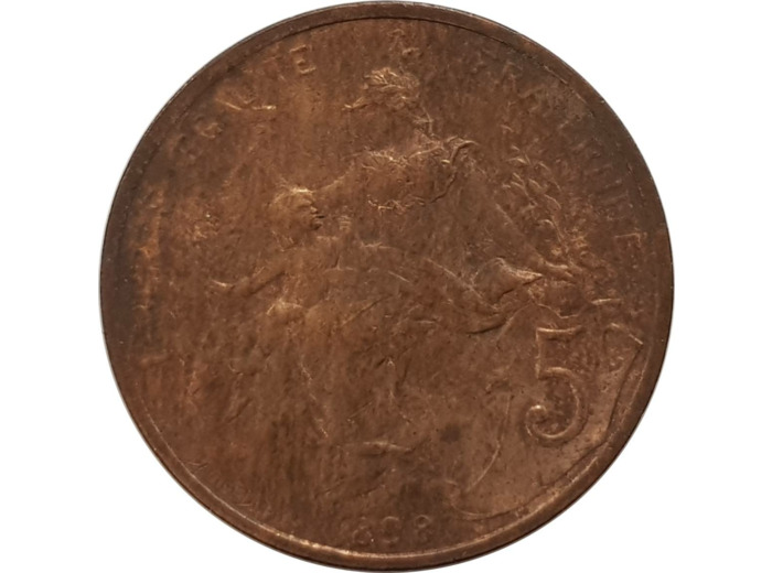 FRANCE 5 CENTIMES DUPUIS 1898 TTB+