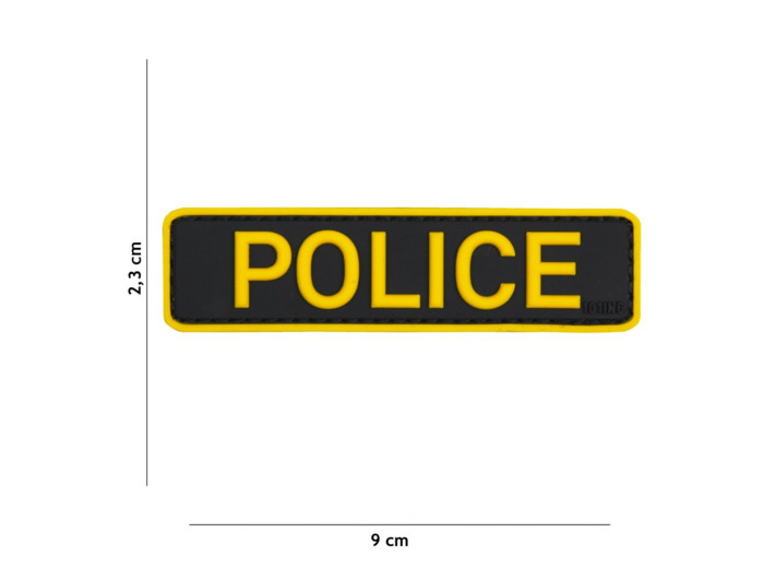 Patch 3D PVC Police (noir/jaune)