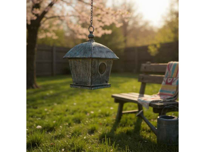 Nichoir oiseaux à suspendre 19x19x58cm