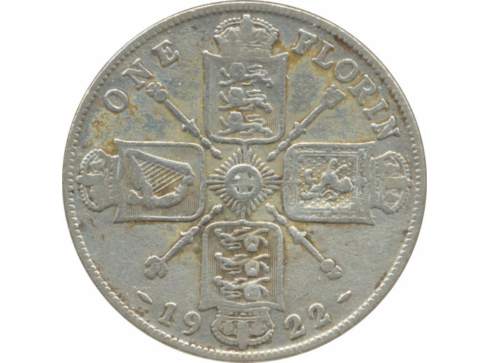 GRANDE BRETAGNE 1 FLORIN (2 SHILLING) GEORGES V 1922 TB+ N1