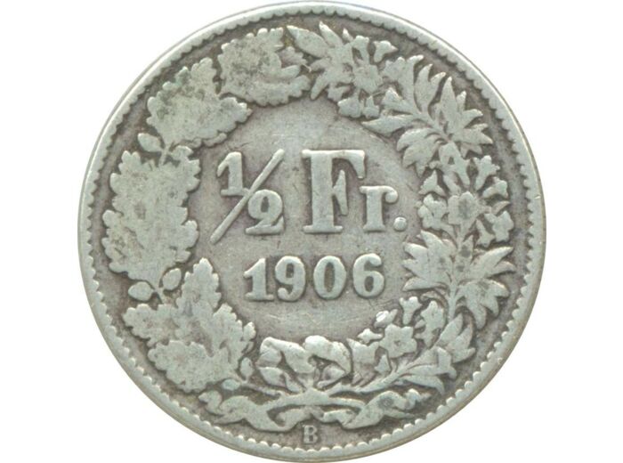 SUISSE 1/2 FRANC 1906 B TB+