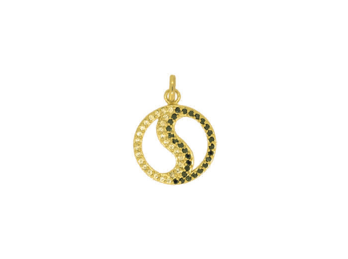 Pendentif en Plaqué Or - YIN YANG 18mm