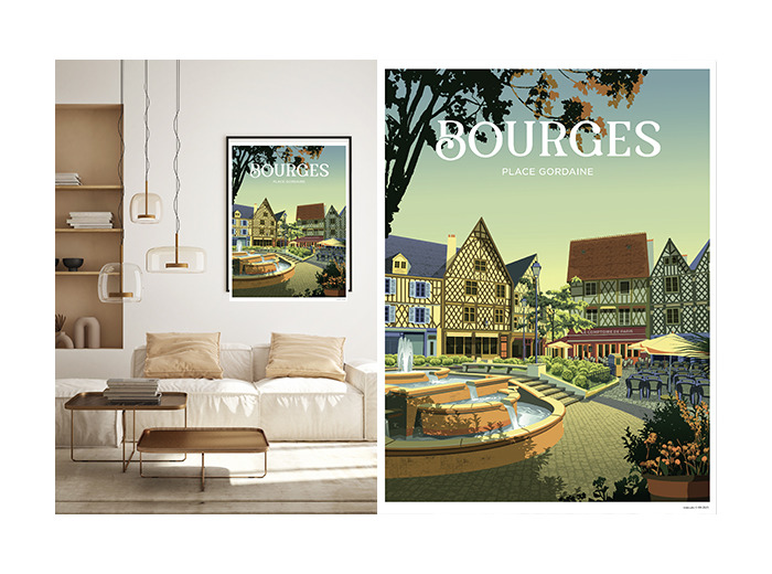 BOURGES - PLACE GORDAINE - POSTER