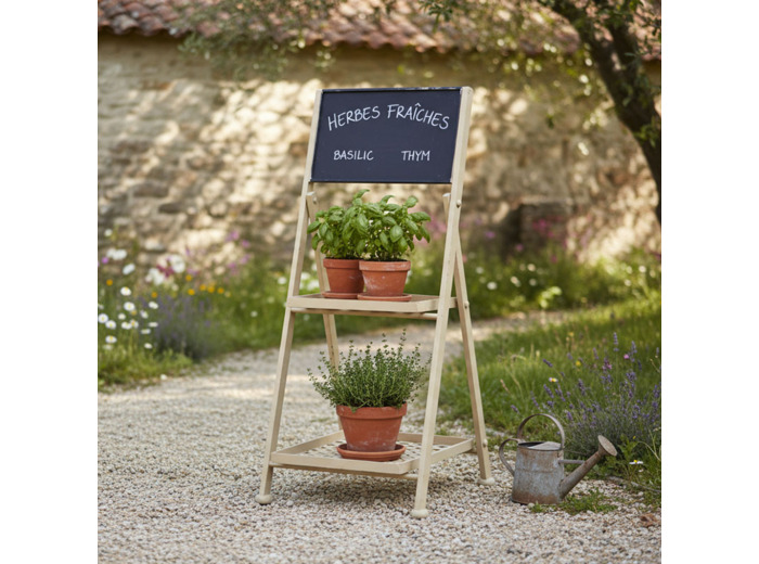 Etagères à plantes avec écriteau 63x28x29 cm