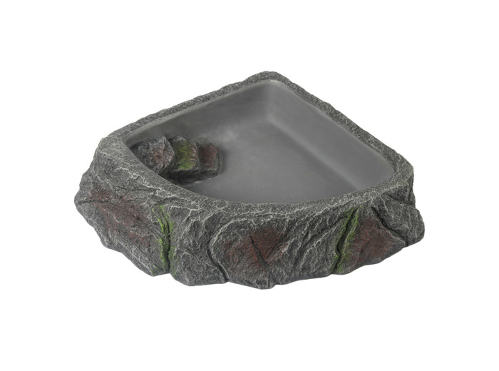 Bol coin pour reptiles, anthracite - 24,6x23,5x5,5cm