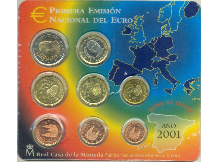 ESPAGNE 2001 B.U SERIE 8 MONNAIES