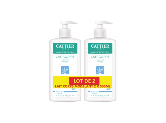 Lot de 2 Lait Corps Hydratant modelant aloe vera onagre 2 x 500ml