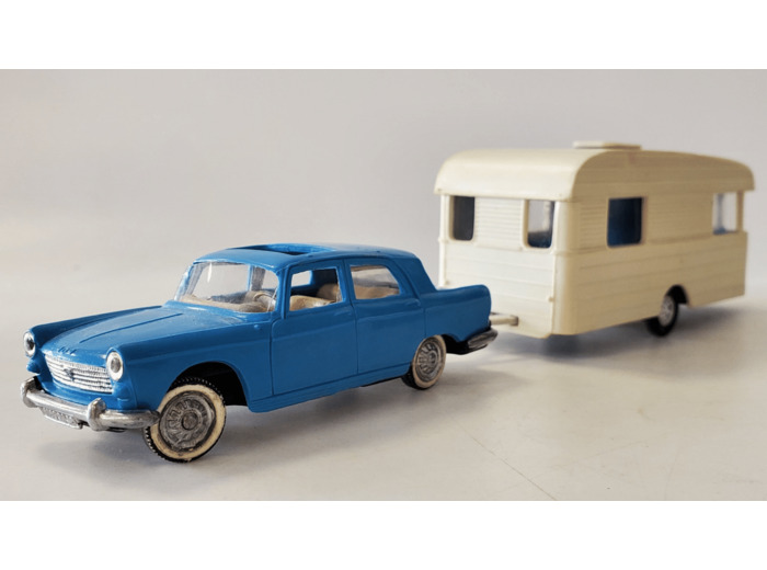 PEUGEOT 404 BLEU FONCE CARAVANE DIGUE NOREV SERVO DIRECTION PLASTIQUE 1/43