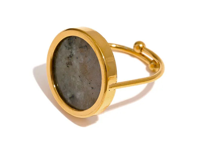 Bague Or et Turquoise Ajustable