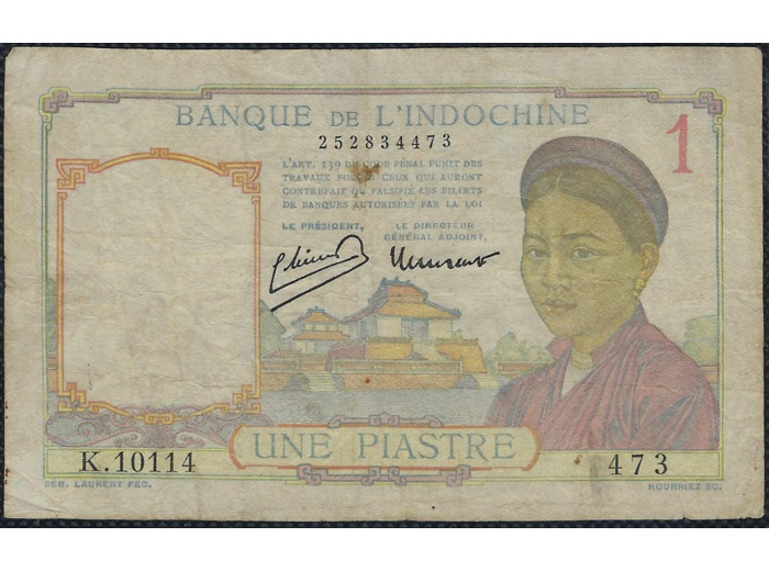 INDOCHINE 1 PIASTRE NON DATE (1932-1939) SERIE K.10114 TB+ (W54c)