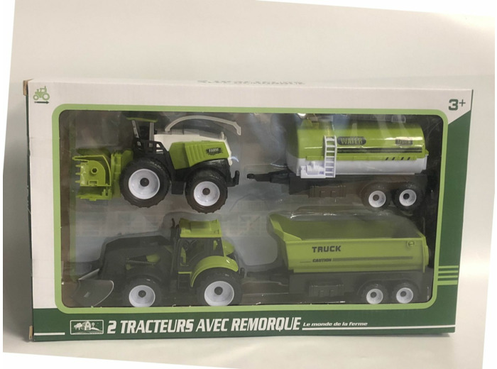 2 TRACTEURS AVEC REMORQUE FRICTION
