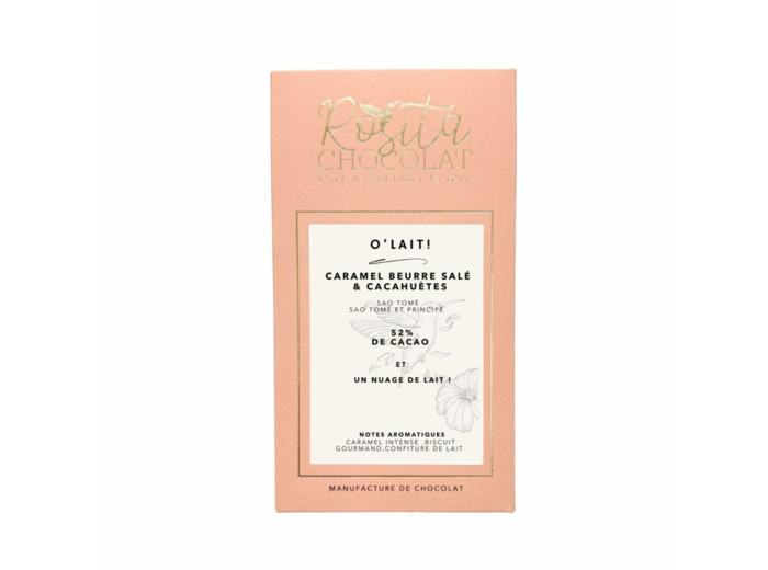 Tablette O’Lait ! Caramel et Cacahuètes Sao Tomé 52%