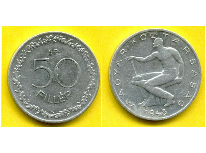 HONGRIE 50 FILLER PEU 1948 BP TTB