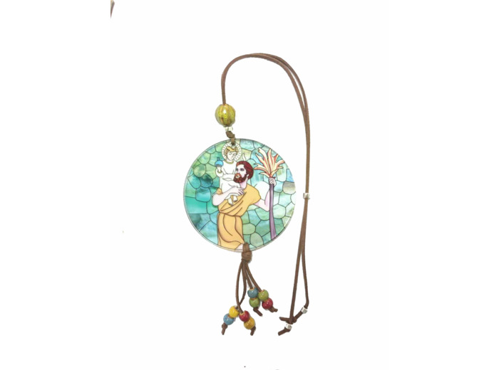 Pendentif pour voiture Acrylique D88mm - SAINT CHRISTOPHE