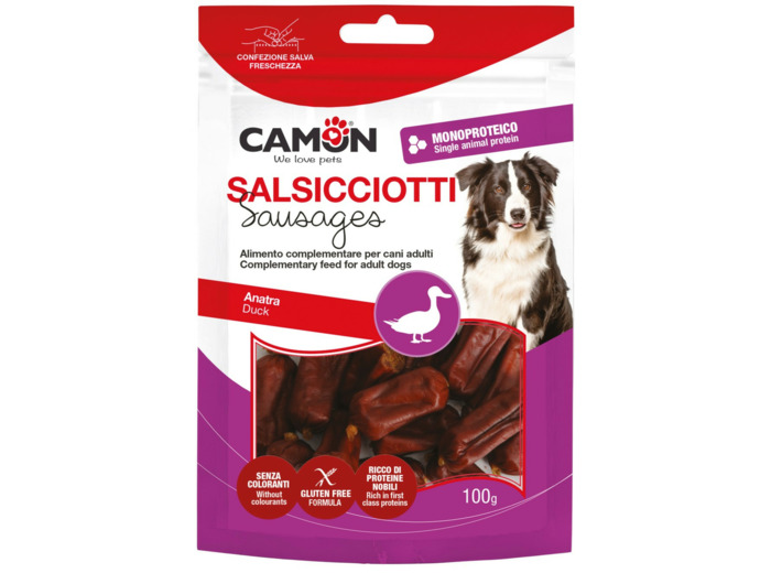 Mini saucisses de canard pour chien - 100g