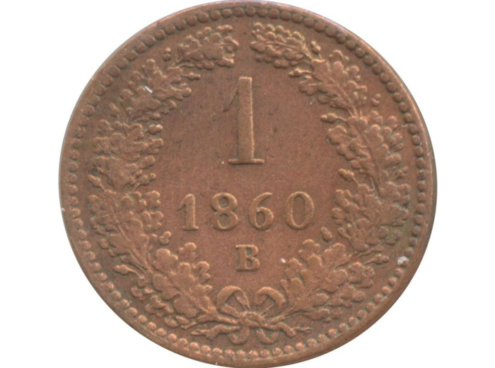 AUTRICHE 1 KREUZER 1860 B TTB