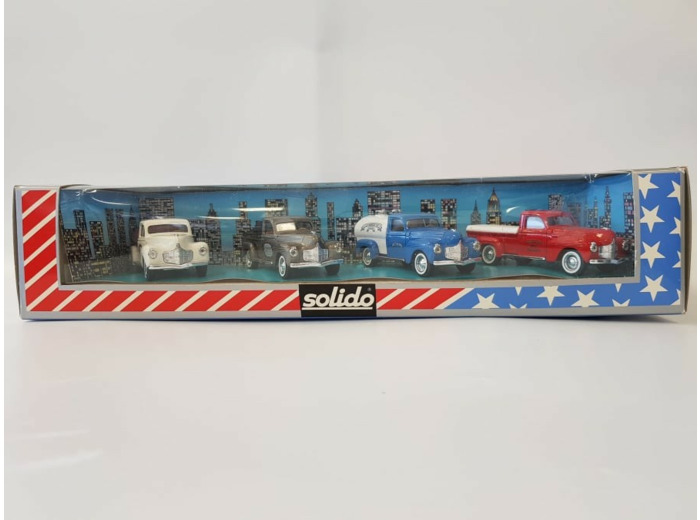 COFFRET 4 DODGE 1950 CITERNE ET PICK-UP L'AGE D'OR SOLIDO 1/43 BOITE D'ORIGINE