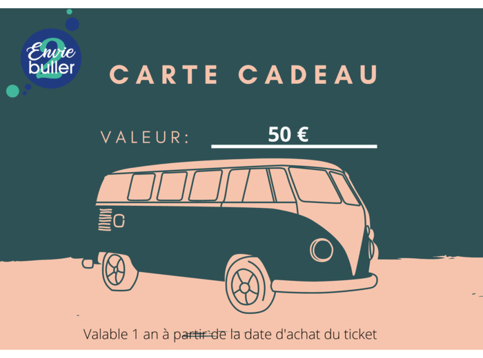 Carte cadeau d'une valeur de 50€ - Envie 2 buller
