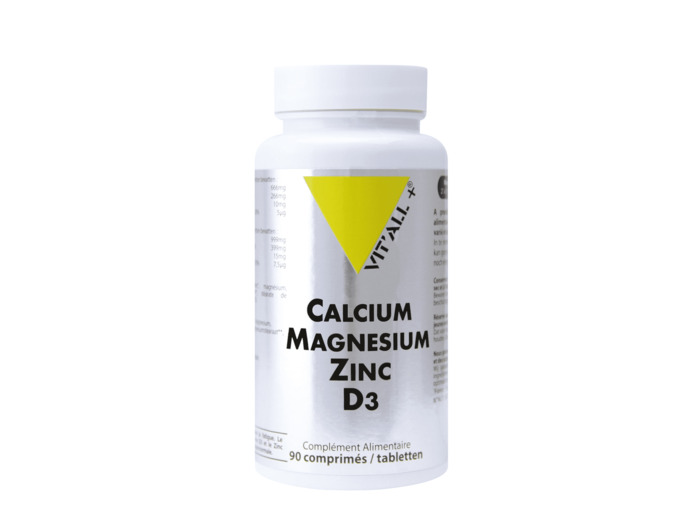Calcium Magnésium Zinc D3-90 comprimés-Vit'all+