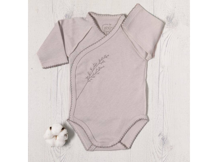 Body croisé coton bio broderie arbre 9 mois