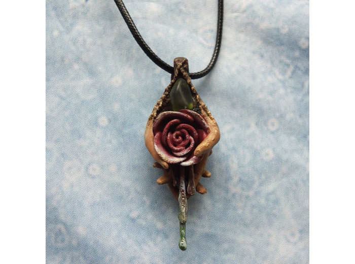 Pendentif "Rosée du matin" pierre naturelle Péridote